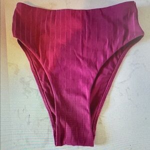 Lululemon Ribbed High-Waist Extra-Skimpy Swim Bottom‎ In Pink Lychee Size : XS